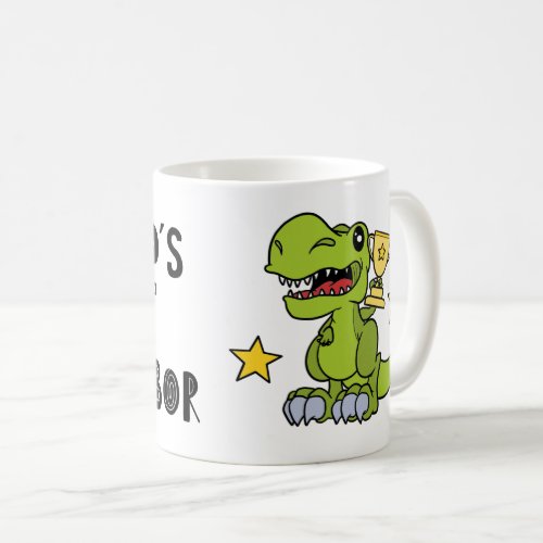 Worlds Best Neighbor Dinosaur Funny Cute Coffee Mug