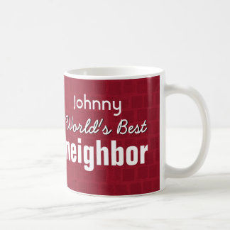 World's Best NEIGHBOR Ruby Red Mosaic V12 Coffee Mug