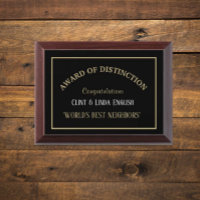 World's Best Neighbors Award Plaque