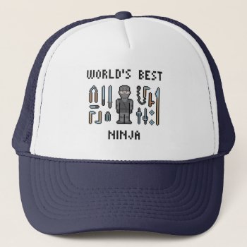 World's Best Ninja Trucker Hat by LVMENES at Zazzle