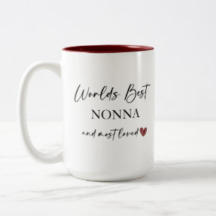 World's Best Nonna and Most Loved Photo Gift Two-Tone Coffee Mug