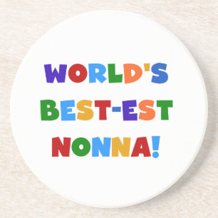 World's Best Nonna Bright Colors T-shirts and Gift Drink Coaster