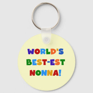 World's Best Nonna Bright Colors T-shirts and Gift Keychain