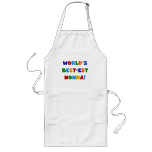 World's Best Nonna Bright Colors T-shirts and Gift Long Apron
