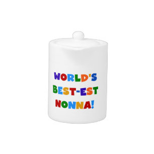 World's Best Nonna Bright Colors T-shirts and Gift Teapot