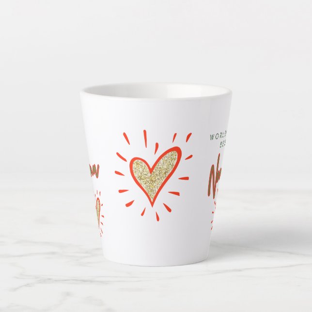 World's Best Nonna, Italian Grandmother, Hearts Latte Mug (Front)