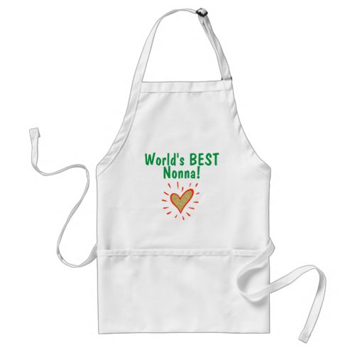 Worlds Best Nonna Italian red white green  Adult Apron