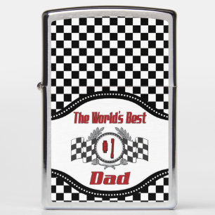World's Best Number One Dad Racing Theme Zippo Lighter