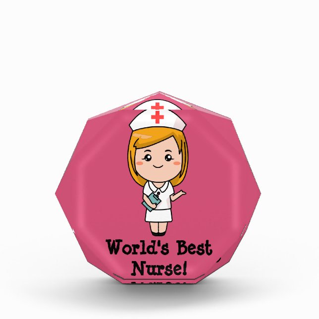World's Best Nurse Acrylic Award (Front)