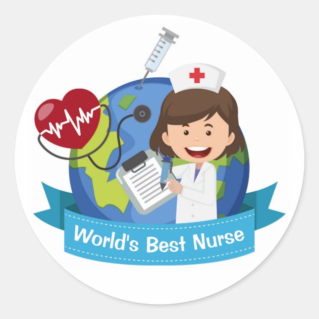 World's Best Nurse Classic Round Sticker (Front)