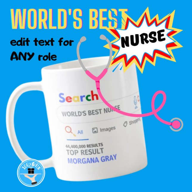 WORLDS BEST NURSE Funny Top Search Result Coffee Mug (Creator Uploaded)