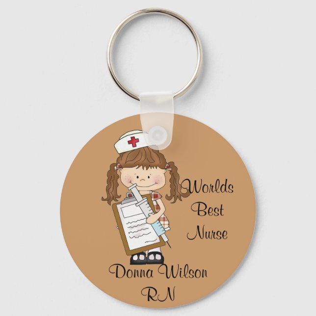 World's Best Nurse Personalized Keychain (Front)