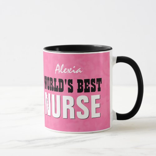 Worlds Best NURSE Pink Grunge V24 Mug