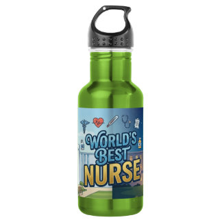 Worlds Best Nurse Travel Mug Stainless Steel Water Bottle