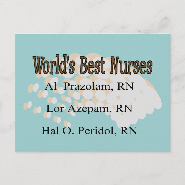 "World's Best Nurses" --Hilarious Nurse Gifts Postcard (Front)