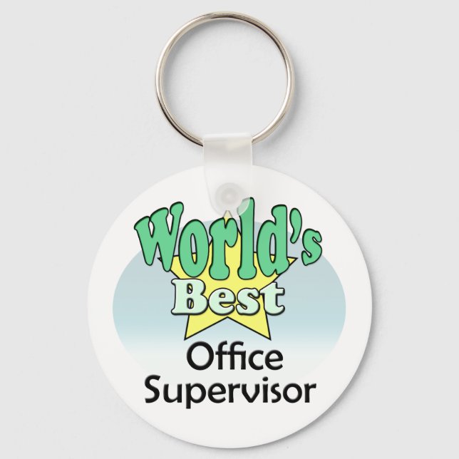 World's Best Office Supervisor Keychain (Front)