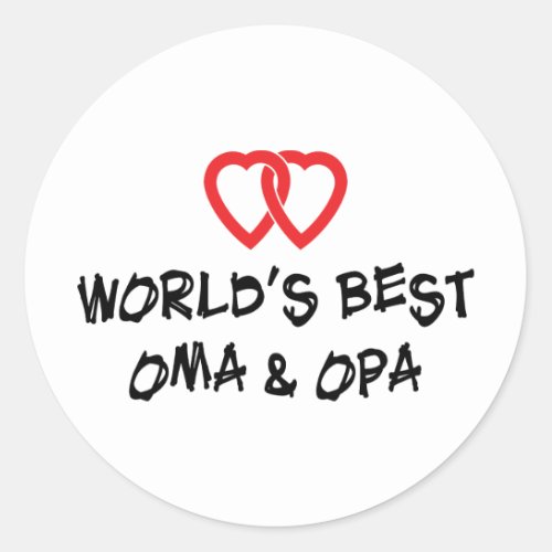 Worlds Best Oma  Opa Classic Round Sticker