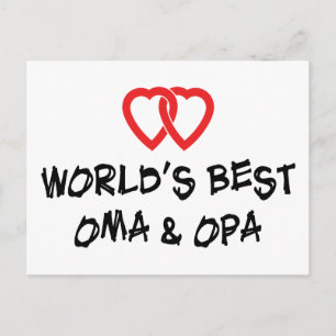 World's Best Oma & Opa Gift Postcard
