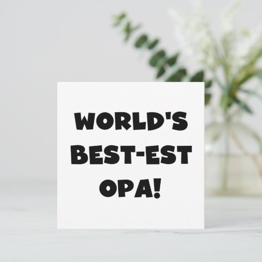 World's Best Opa Black Text T-shirts and Gifts (Standing Front)