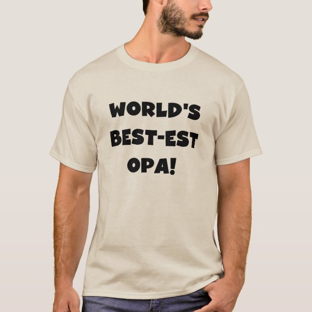 World's Best Opa Black Text T-shirts and Gifts (Front)