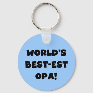 World's Best Opa Black Text T-shirts and Gifts Keychain