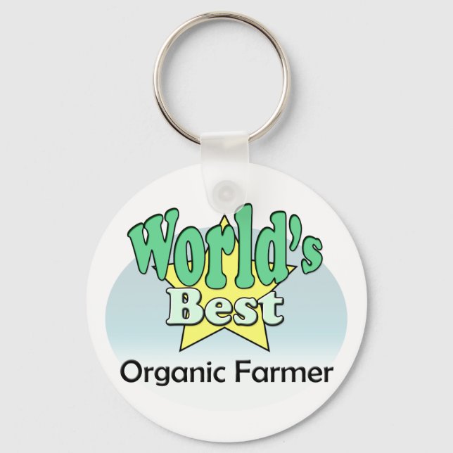 World's Best Organic Farmer Keychain (Front)