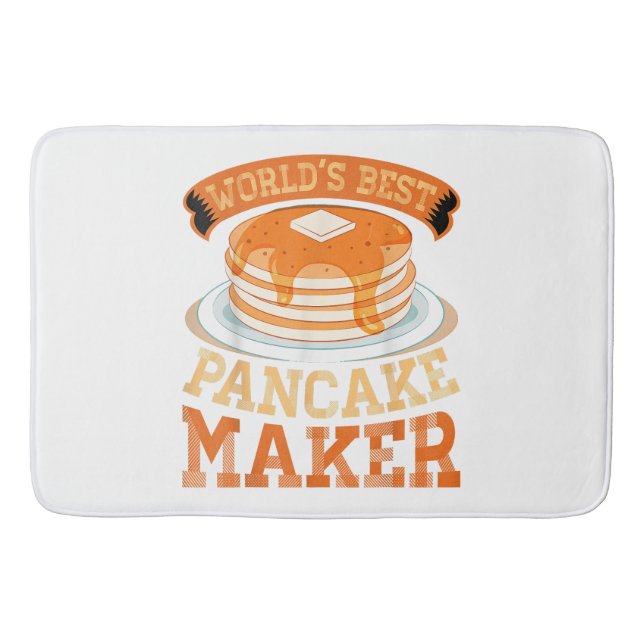 World's Best Pancake Maker - Funny Pancake Maker Bath Mat (Front)