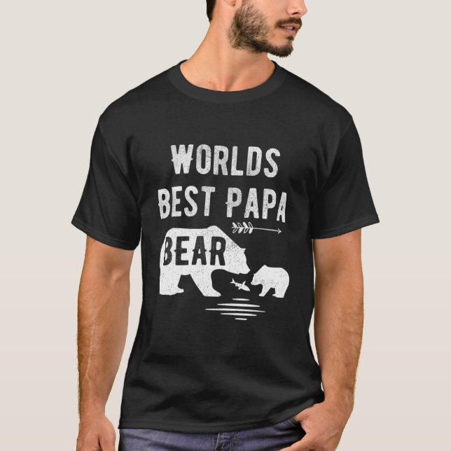 Worlds Best Papa Bear With Grand Cub Shirt Grandpa (Front)