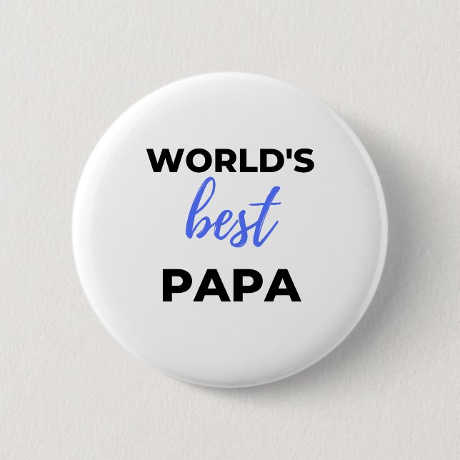 World's Best Papa bl Button (Front)