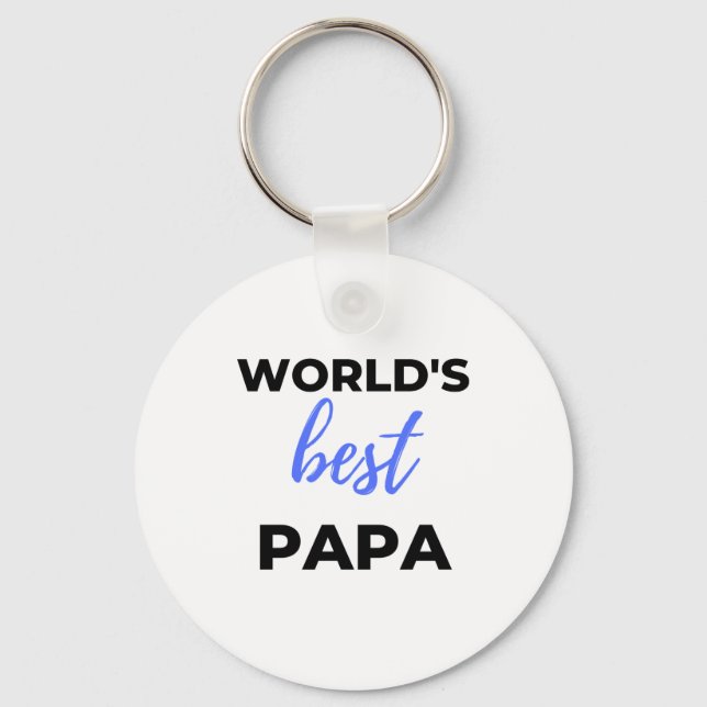 World's Best Papa bl Keychain (Front)