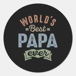 Worlds Best Papa Classic Round Sticker