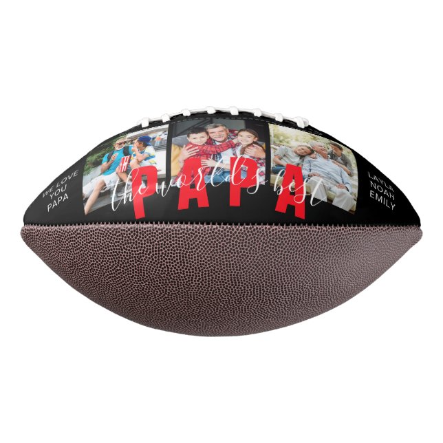 WORLD'S BEST PAPA Custom Photo Personalized Football (Rotated 270)