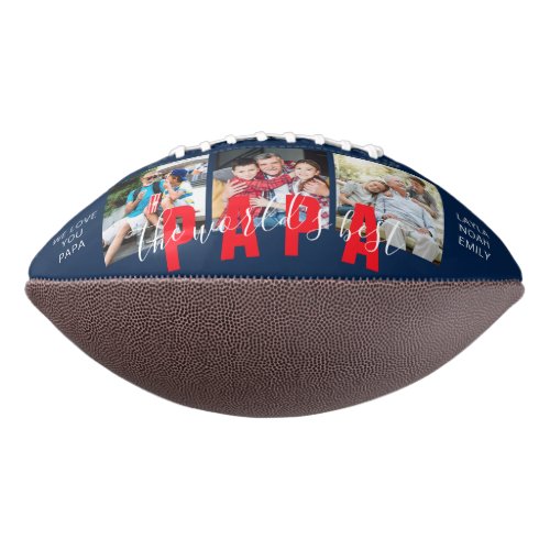 WORLDS BEST PAPA Custom Photo Personalized Football