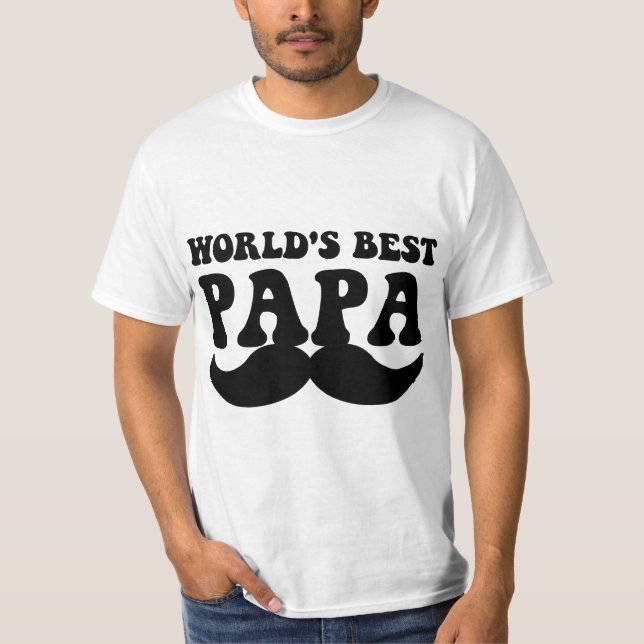 world's best papa mustache T-Shirt (Front)