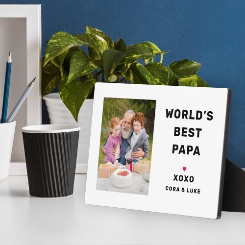 Worlds Best Papa Personalized Photo Plaque