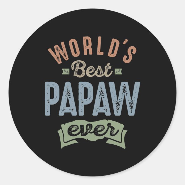 Worlds Best Papaw Classic Round Sticker (Front)