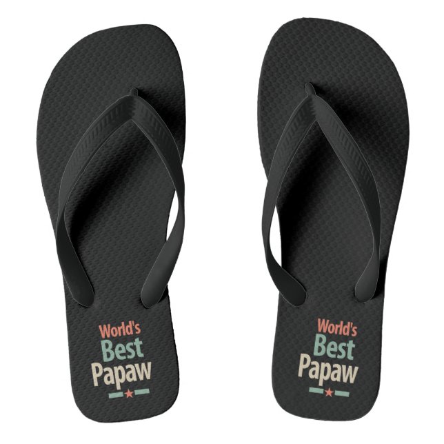 World's Best Papaw | Father Gift Flip Flops (Footbed)