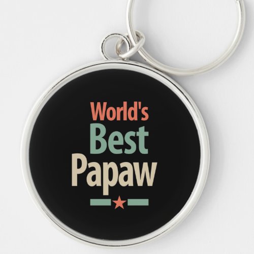 Worlds Best Papaw  Father Gift Keychain