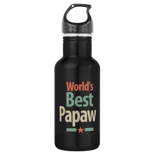 Worlds Best Papaw  Father Gift Stainless Steel Water Bottle