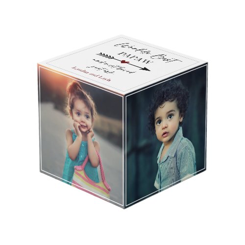 Worlds Best Papaw  Most Loved Photo Gift Cube