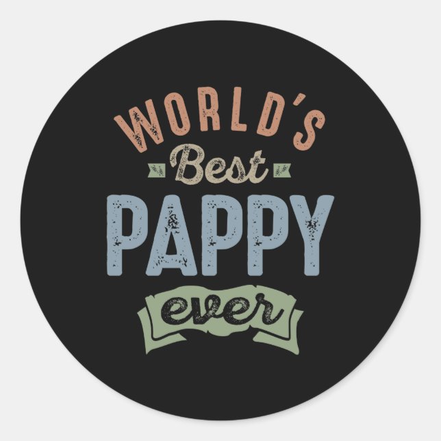 Worlds Best Pappy Classic Round Sticker (Front)