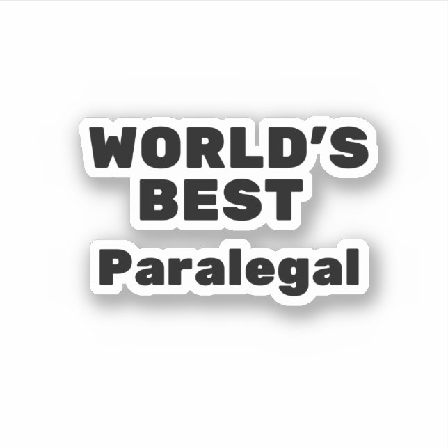 World's Best Paralegal Sticker (Front)