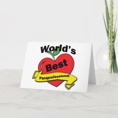 Worlds Best Paraprofessional Card