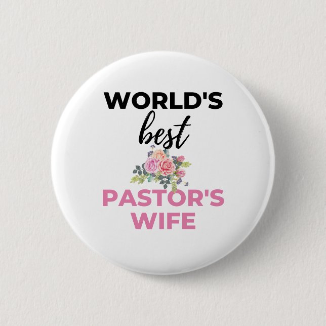 World's Best Pastor's Wife bl Button (Front)