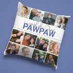 Worlds Best Pawpaw | Photo Collage Throw Pillow<br><div class="desc">Unique grandkids 12 photo collage pillow makes the perfect gift for any grandparent,  featuring text that reads 'WORLDS BEST PAWPAW'  and THE GRANDCHILDRENS NAMES. The editable font styles,  sizes and background color can be changed by clicking on the customize further link after personalizing.</div>