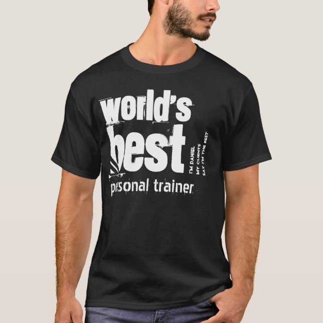 World's Best Personal Trainer Custom Name V03 T-Shirt (Front)