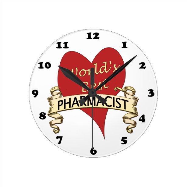 rlv.zcache.com/worlds_best_pharmacist_round_clock-...