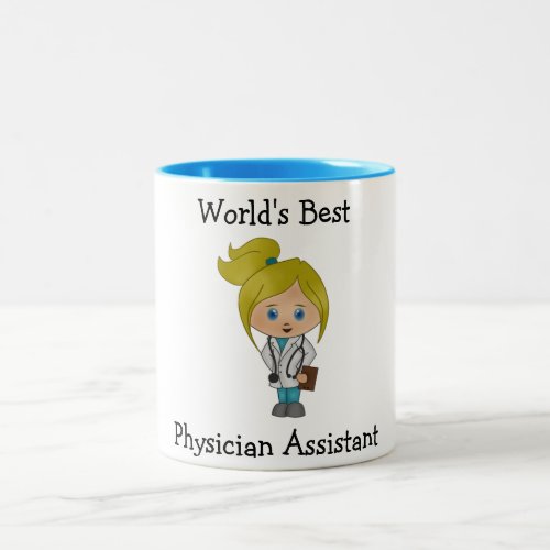 Worlds Best Physician Assistant Blonde Two_Tone Coffee Mug