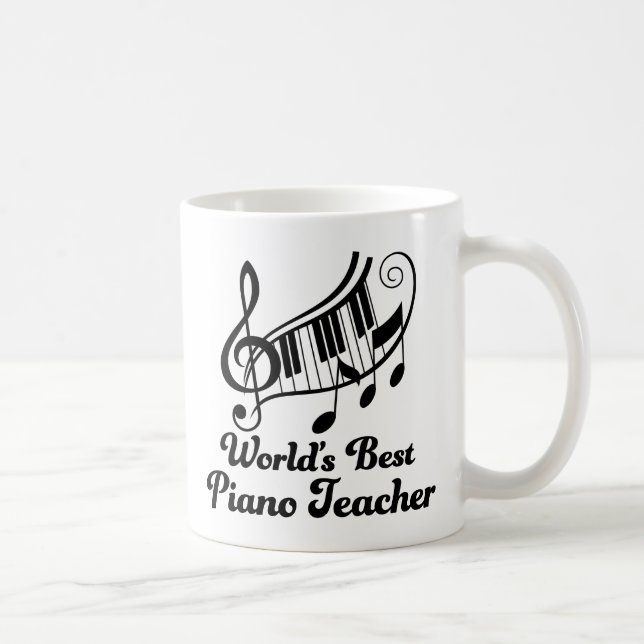 Worlds Best Piano Teacher Coffee Mug (Right)
