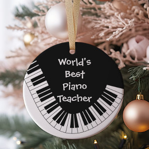 World's Best Piano Teacher Ornament Customizable